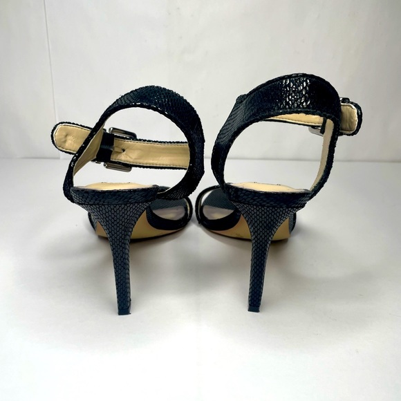 INC International Concepts Black Sequin Buckle Open Toe Stiletto Heels - Picture 3 of 9